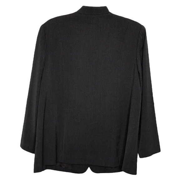 VINTAGE - TAMOTSU Wool Blend Brown Longline Button Front Blazer - Size 18W - Picture 2 of 4